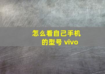 怎么看自己手机的型号 vivo